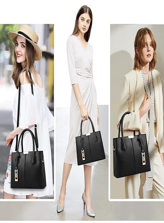 SOKT Purses and Handbags for Women Shoulder Tote Bags Satchel Top Handle Bag (BLACK) - Image 2
